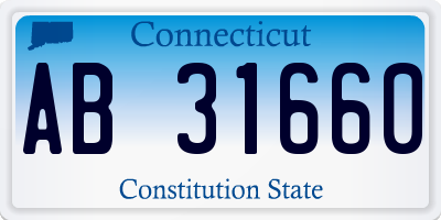 CT license plate AB31660
