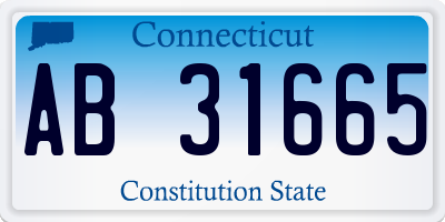 CT license plate AB31665