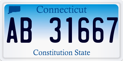 CT license plate AB31667