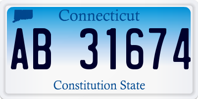 CT license plate AB31674