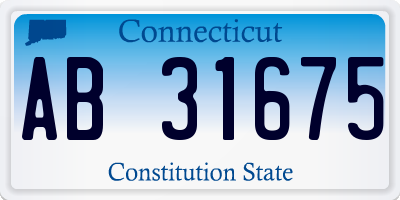 CT license plate AB31675