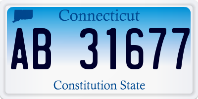 CT license plate AB31677