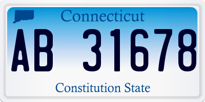 CT license plate AB31678