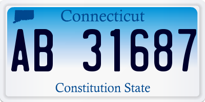 CT license plate AB31687