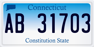 CT license plate AB31703