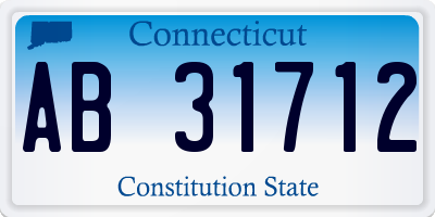 CT license plate AB31712