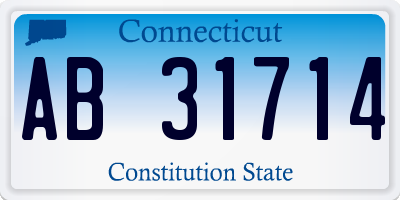 CT license plate AB31714