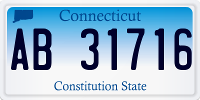 CT license plate AB31716