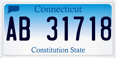 CT license plate AB31718