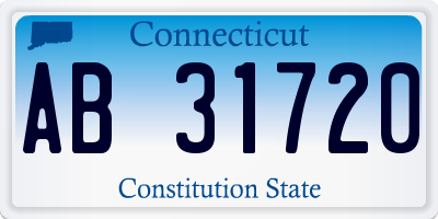 CT license plate AB31720