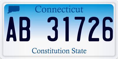 CT license plate AB31726