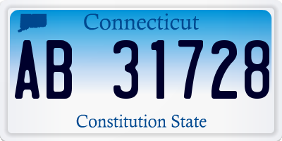 CT license plate AB31728