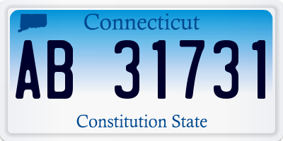 CT license plate AB31731