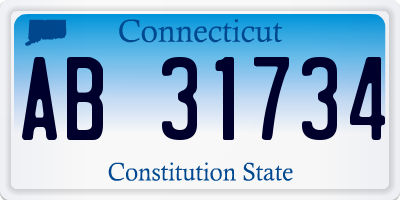 CT license plate AB31734