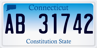 CT license plate AB31742