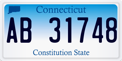 CT license plate AB31748