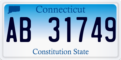 CT license plate AB31749