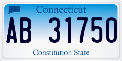 CT license plate AB31750