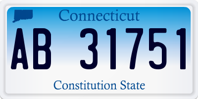 CT license plate AB31751