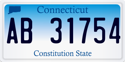 CT license plate AB31754