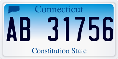 CT license plate AB31756