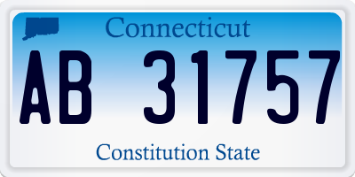 CT license plate AB31757