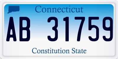 CT license plate AB31759