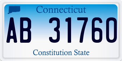 CT license plate AB31760