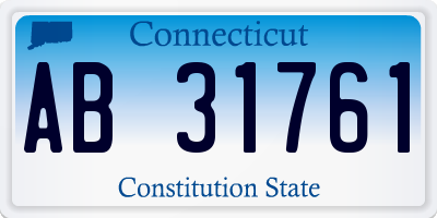 CT license plate AB31761