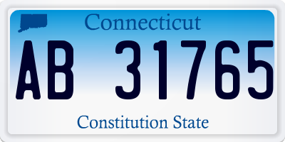 CT license plate AB31765