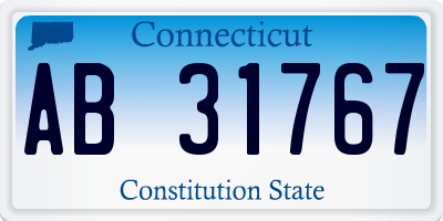 CT license plate AB31767