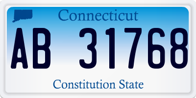 CT license plate AB31768