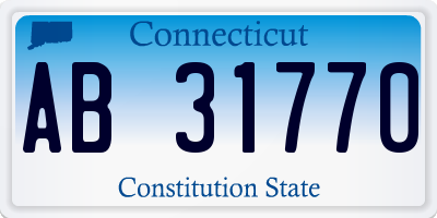 CT license plate AB31770