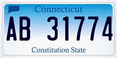 CT license plate AB31774