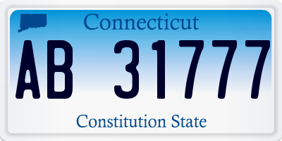 CT license plate AB31777