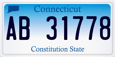 CT license plate AB31778