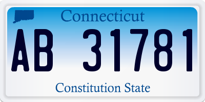 CT license plate AB31781