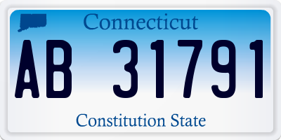 CT license plate AB31791