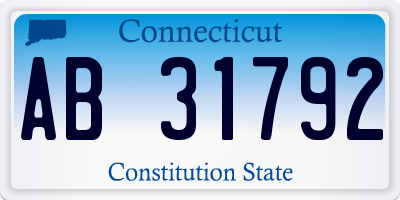 CT license plate AB31792