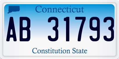 CT license plate AB31793