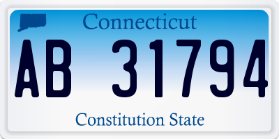 CT license plate AB31794