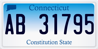 CT license plate AB31795