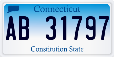 CT license plate AB31797