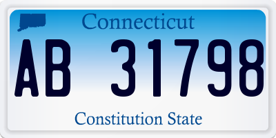 CT license plate AB31798