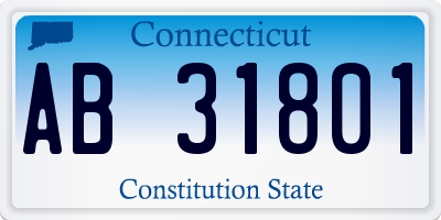 CT license plate AB31801