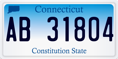 CT license plate AB31804