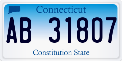 CT license plate AB31807