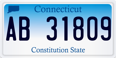 CT license plate AB31809