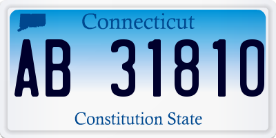 CT license plate AB31810