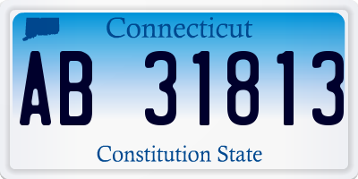 CT license plate AB31813